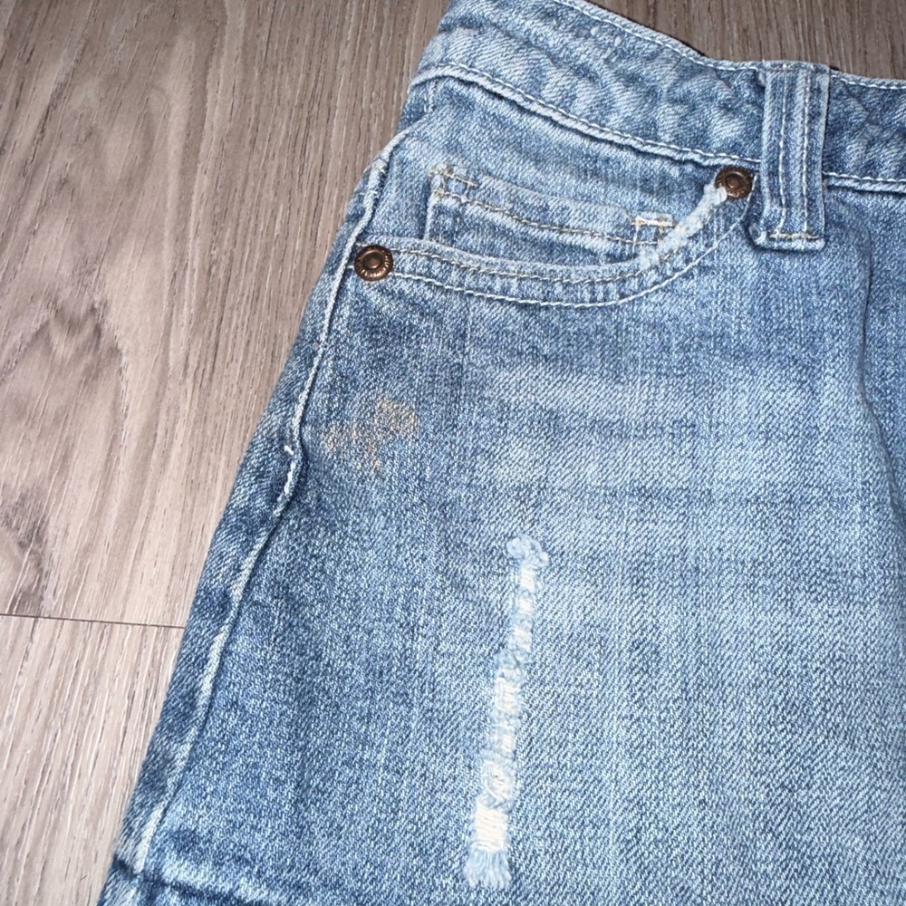 Ci Sono Blue Distressed Denim Mini Skirt - Picture 3 of 5